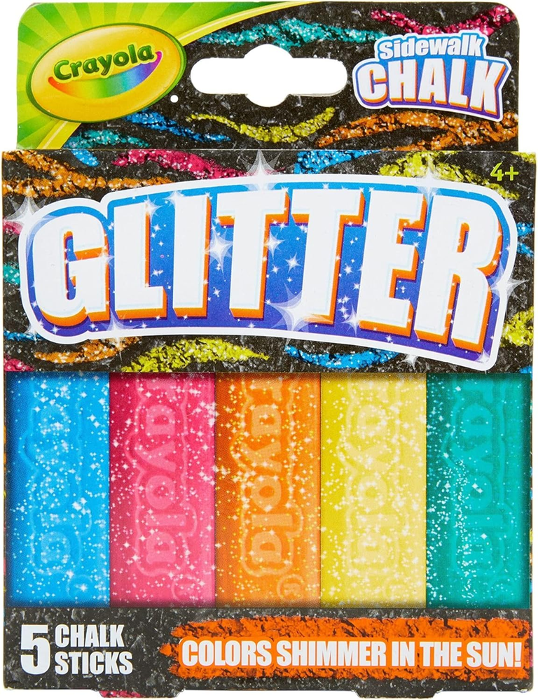 Glitter sidewalk chalk sticks