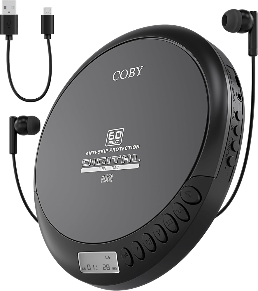 Portable CD player with earbuds