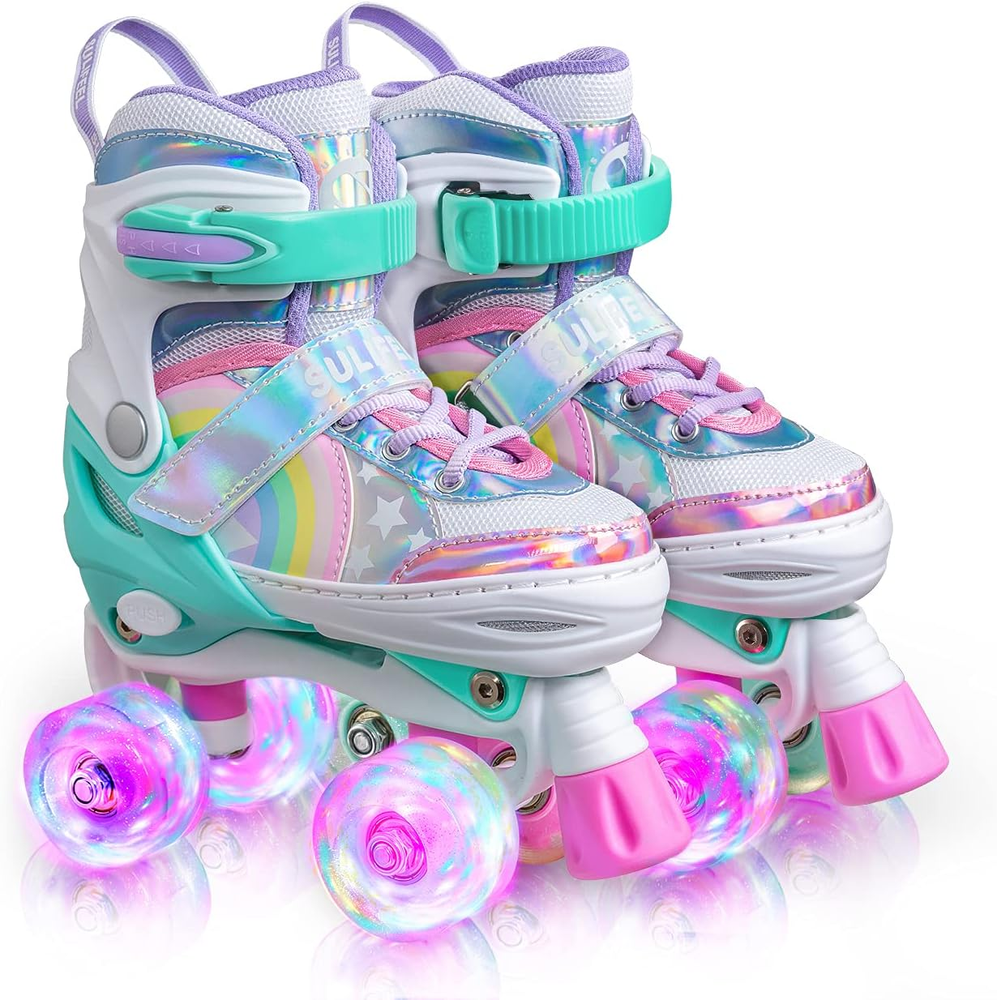 Kids' light-up quad roller skates